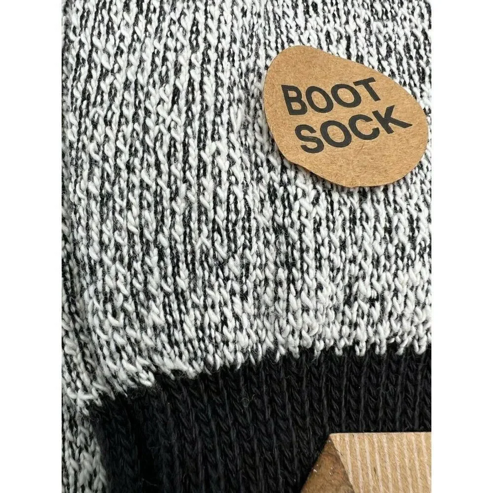 Ditto Boot Socks Cotton Nylon Womens Size 9-11 Brown Ivory Crew Length NEW
